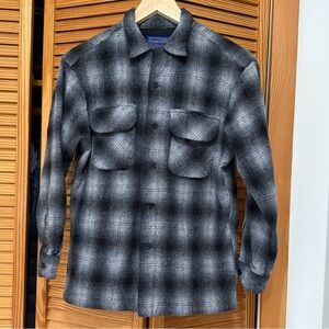 Pendleton Black & Gray Plaid Lightweight Shirt Jacket